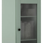 36" Sage Solid Wood Adjustable Three Tier Library Bookcase with One Door