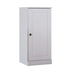 36" White Solid Wood Adjustable Three Tier Library Bookcase with One Door