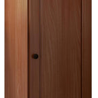36" Coffee Solid Wood Adjustable Three Tier Library Bookcase with One Door