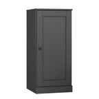 36" Gray Solid Wood Adjustable Three Tier Library Bookcase with One Door