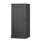 36" Gray Solid Wood Adjustable Three Tier Library Bookcase with One Door