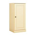 36" Yellow Solid Wood Adjustable Three Tier Library Bookcase with One Door