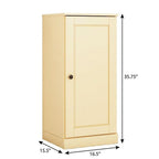 36" Yellow Solid Wood Adjustable Three Tier Library Bookcase with One Door