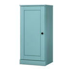 36" Aqua Solid Wood Adjustable Three Tier Library Bookcase with One Door