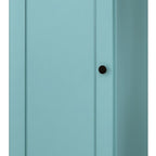 36" Aqua Solid Wood Adjustable Three Tier Library Bookcase with One Door