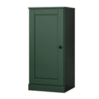 36" Green Solid Wood Adjustable Three Tier Library Bookcase with One Door