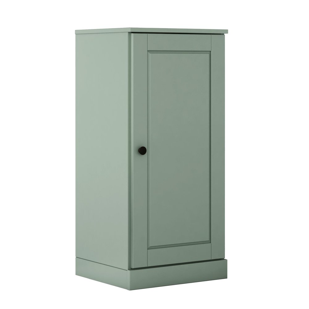 36" Sage Solid Wood Adjustable Three Tier Library Bookcase with One Door