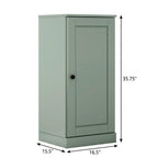 36" Sage Solid Wood Adjustable Three Tier Library Bookcase with One Door