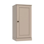 36" Beige Solid Wood Adjustable Three Tier Library Bookcase with One Door