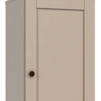 36" Beige Solid Wood Adjustable Three Tier Library Bookcase with One Door