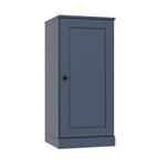36" French Blue Solid Wood Adjustable Three Tier Library Bookcase with One Door