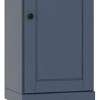 36" French Blue Solid Wood Adjustable Three Tier Library Bookcase with One Door