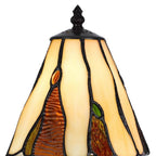 14" Bronze Abstract Round Tiffany Lamp With Cone Shade