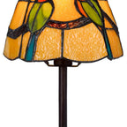 13" Bronze Birds Round Tiffany Lamp With Cone Shade