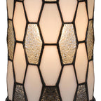 12" Bronze Abstract Tiffany Lamp With Cylinder Shade