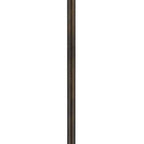 62" Bronze Metal Two Light Floor Lamp With Bone Green And Orange Abstract Tiffany Glass Empire Shade