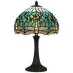 20" Bronze Dragonfly Round Animals Tiffany Lamp With Dome Shade