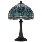 20" Bronze Dragonfly Round Animals Tiffany Lamp With Dome Shade