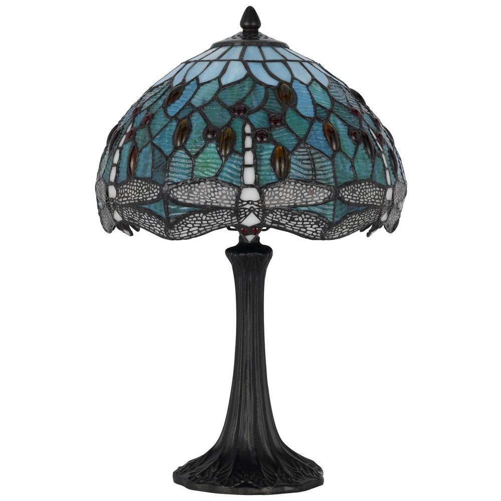 20" Bronze Dragonfly Round Animals Tiffany Lamp With Dome Shade