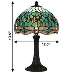 20" Bronze Dragonfly Round Animals Tiffany Lamp With Dome Shade