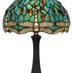 20" Bronze Dragonfly Round Animals Tiffany Lamp With Dome Shade