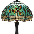 20" Bronze Dragonfly Round Animals Tiffany Lamp With Dome Shade