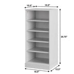 White Ten Pair Solid WoodShoe Storage Cabinet