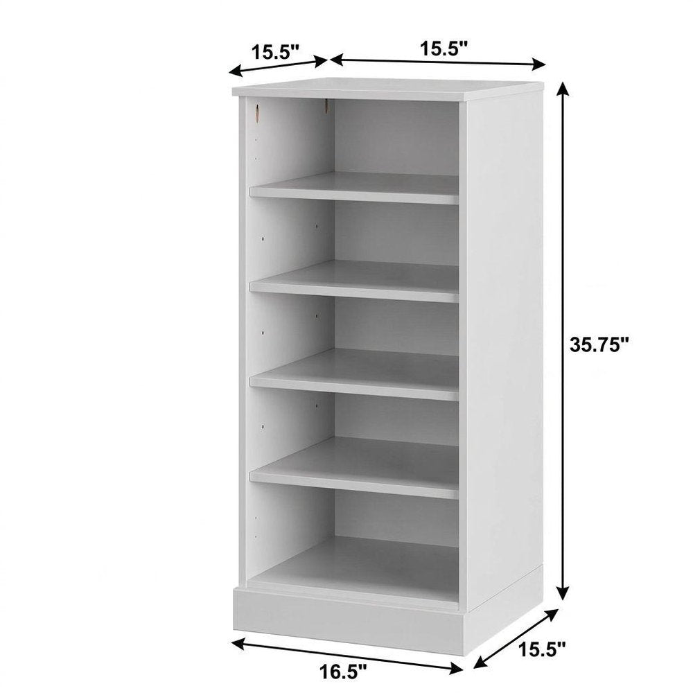 White Ten Pair Solid WoodShoe Storage Cabinet