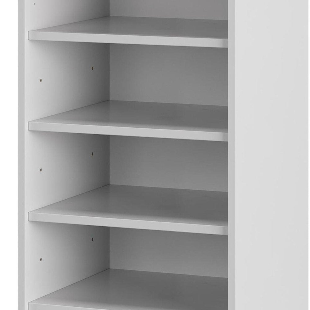 White Ten Pair Solid WoodShoe Storage Cabinet