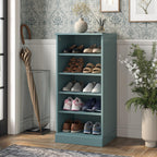 White Ten Pair Solid WoodShoe Storage Cabinet