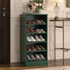 White Ten Pair Solid WoodShoe Storage Cabinet