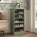 White Ten Pair Solid WoodShoe Storage Cabinet