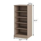 White Ten Pair Solid WoodShoe Storage Cabinet