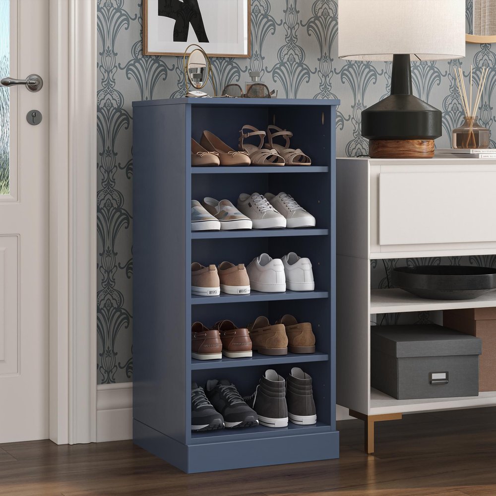 White Ten Pair Solid WoodShoe Storage Cabinet
