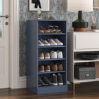 White Ten Pair Solid WoodShoe Storage Cabinet