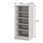 White Ten Pair Solid WoodShoe Storage Cabinet