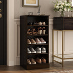White Ten Pair Solid WoodShoe Storage Cabinet