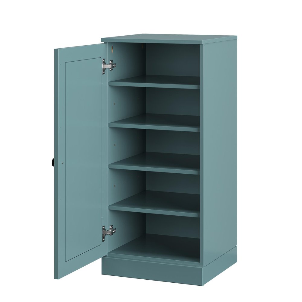White Ten Pair Solid WoodShoe Storage Cabinet