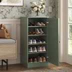 White Ten Pair Solid WoodShoe Storage Cabinet