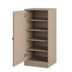Beige Ten Pair Solid WoodShoe Storage Cabinet