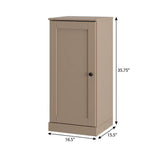 Beige Ten Pair Solid WoodShoe Storage Cabinet