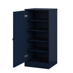 Navy Blue Ten Pair Solid WoodShoe Storage Cabinet