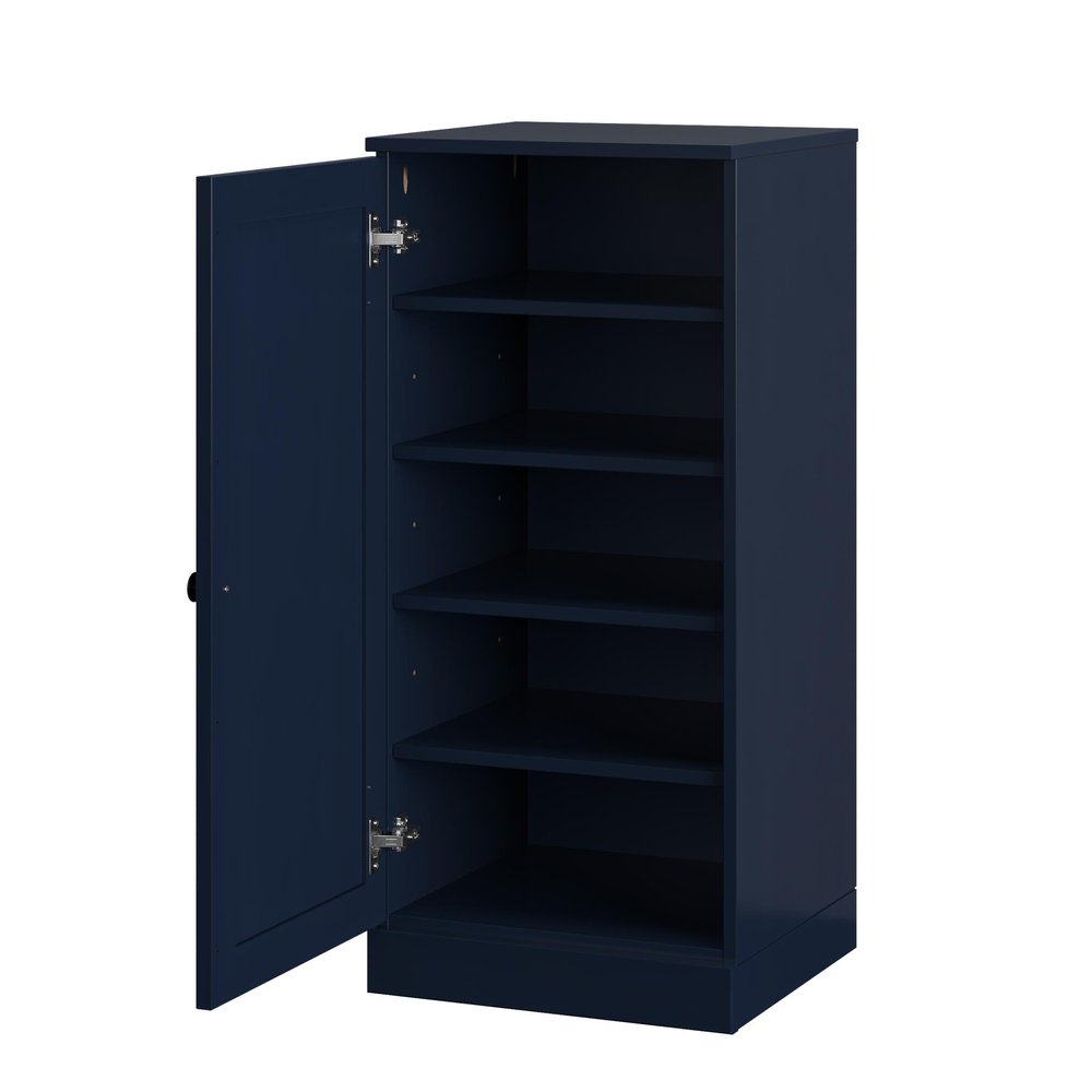 Navy Blue Ten Pair Solid WoodShoe Storage Cabinet