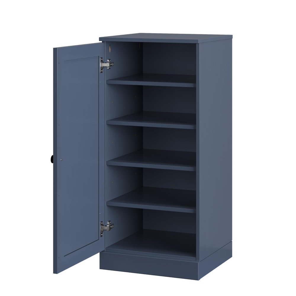 French Blue Ten Pair Solid WoodShoe Storage Cabinet