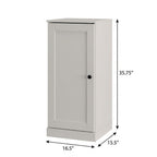 Off White Ten Pair Solid WoodShoe Storage Cabinet