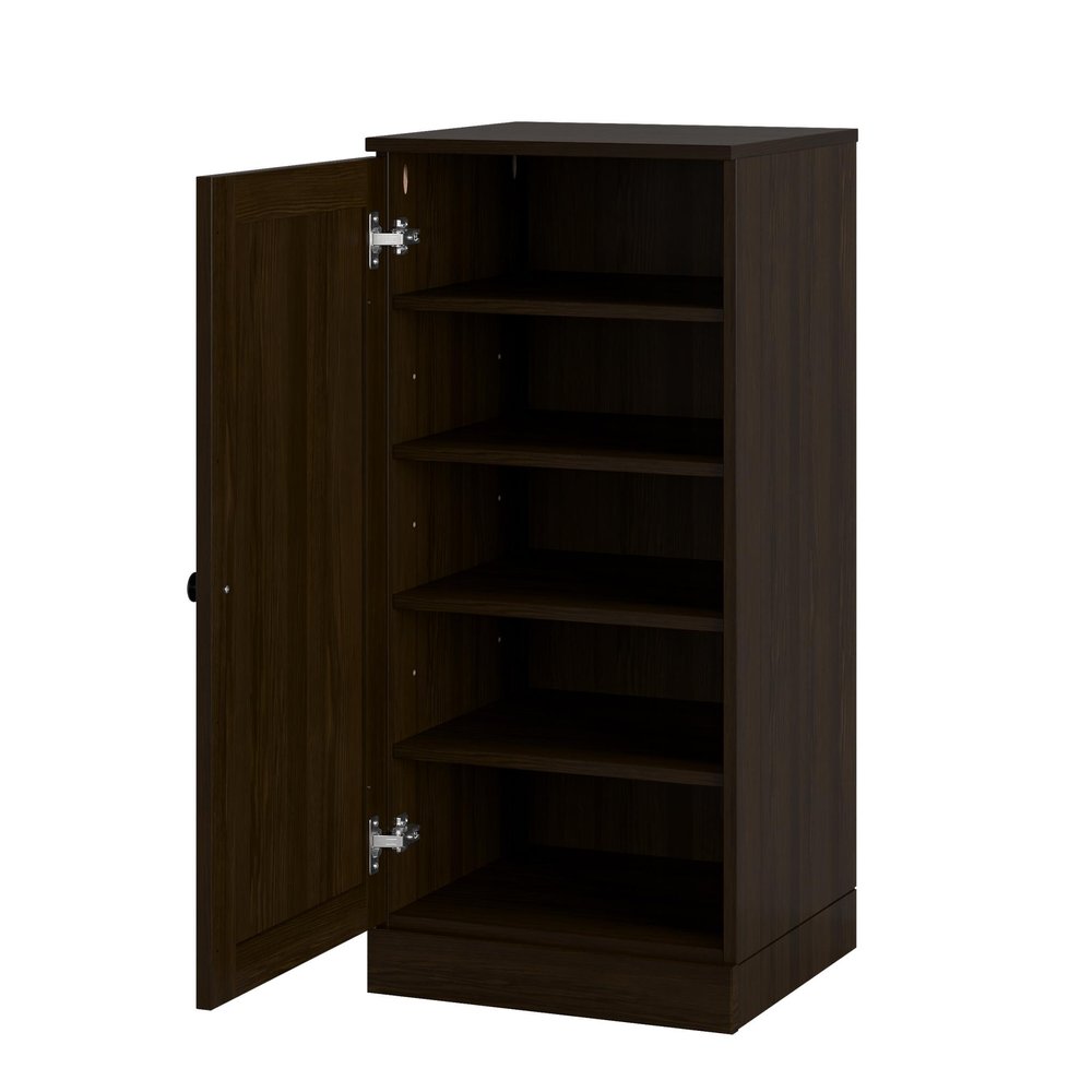 Espresso Ten Pair Solid WoodShoe Storage Cabinet