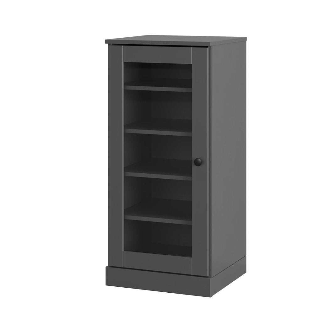 Gray Ten Pair Solid WoodShoe Storage Cabinet