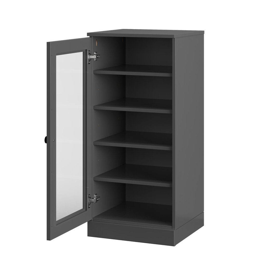 Gray Ten Pair Solid WoodShoe Storage Cabinet