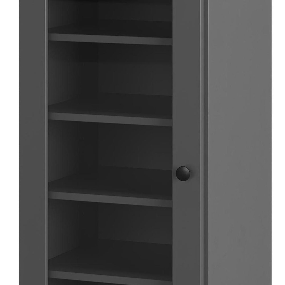 Gray Ten Pair Solid WoodShoe Storage Cabinet