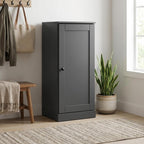 Gray Ten Pair Solid WoodShoe Storage Cabinet